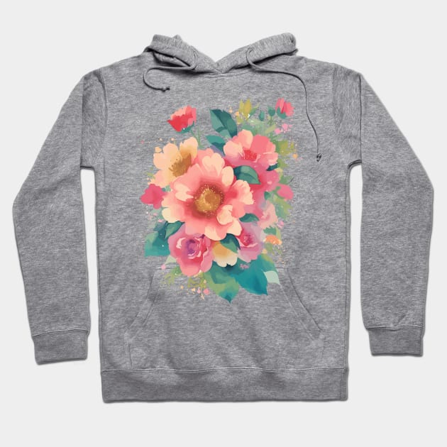 Watercolor Floral - Flowers Hoodie by ElMass